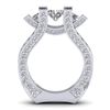 Image 3 : 5.5 ctw VS/SI Diamond Art Deco 3 Stone Micro Ring 14k White Gold - REF-604F5M