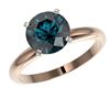 Image 2 : 2.50 ctw Certified Intense Blue Diamond Engagment Ring 10k Rose Gold - REF-472F5M