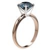 Image 3 : 2.50 ctw Certified Intense Blue Diamond Engagment Ring 10k Rose Gold - REF-472F5M