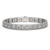 Image 1 : 18.24 ctw Princess Cut Diamond Micro Pave Bracelet 18K White Gold - REF-2522R8K