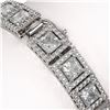 Image 3 : 18.24 ctw Princess Cut Diamond Micro Pave Bracelet 18K White Gold - REF-2522R8K