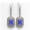 Image 1 : 11.66 ctw Tanzanite & Diamond Victorian Earrings 14K White Gold - REF-672G8W