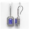 Image 2 : 11.66 ctw Tanzanite & Diamond Victorian Earrings 14K White Gold - REF-672G8W