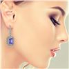 Image 3 : 11.66 ctw Tanzanite & Diamond Victorian Earrings 14K White Gold - REF-672G8W