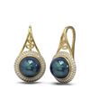 Image 2 : 1.31 ctw Diamond & Pearl Earrings 18K Yellow Gold - REF-185W5H