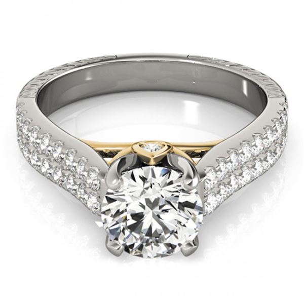 1.61 ctw Certified VS/SI Diamond Pave Ring 18k 2Tone Gold - REF-301F6M
