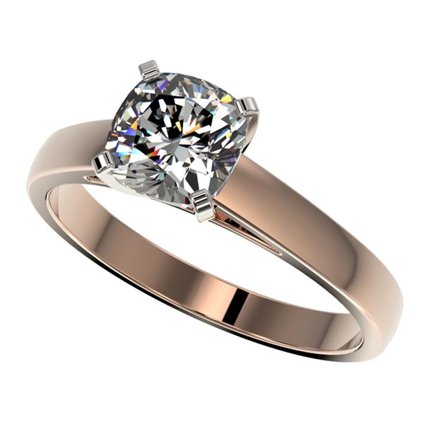 1.25 ctw Certified VS/SI Quality Cushion Cut Diamond Ring 10k Rose Gold - REF-304A6N