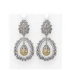 Image 1 : 3 ctw Diamond & Pearl Earrings 18K White Gold - REF-367K6Y