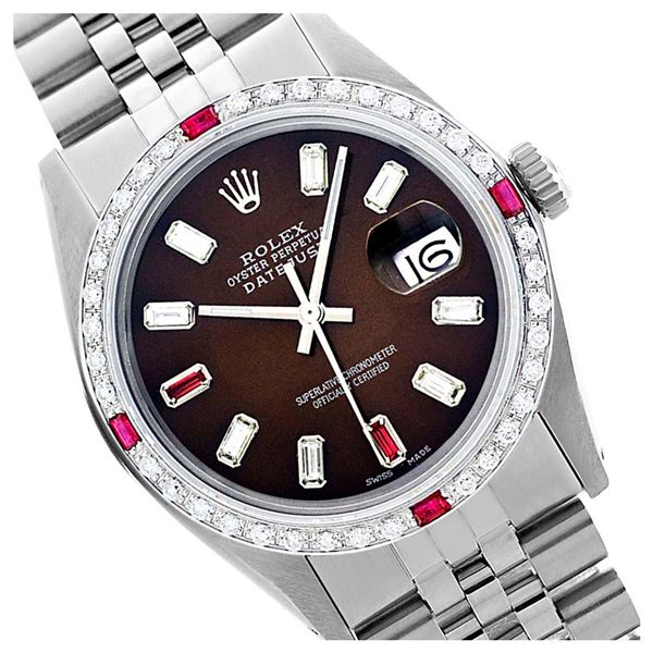 Rolex Ladies Stainless Steel, Diam/Ruby Dial & Diam/Ruby Bezel, Sapphire Crystal - REF-467H6W
