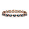 Image 1 : 14.82 ctw London Topaz & Diamond Micro Pave Halo Bracelet 10k Rose Gold - REF-263M6G