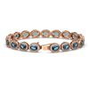 Image 2 : 14.82 ctw London Topaz & Diamond Micro Pave Halo Bracelet 10k Rose Gold - REF-263M6G