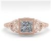 Image 1 : 0.50 ctw VS/SI Princess Diamond Engagment Ring Art Deco 18k Rose Gold - REF-113Y8X