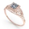 Image 2 : 0.50 ctw VS/SI Princess Diamond Engagment Ring Art Deco 18k Rose Gold - REF-113Y8X