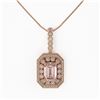 Image 2 : 6.05 ctw Morganite & Diamond Victorian Necklace 14K Rose Gold - REF-272A8N