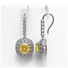 Image 2 : 14.4 ctw Canary Citrine & Diamond Victorian Earrings 14K White Gold - REF-239K5Y