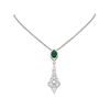 Image 1 : 5.1 ctw Emerald & Diamond Necklace 18K White Gold - REF-340K2Y
