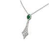 Image 2 : 5.1 ctw Emerald & Diamond Necklace 18K White Gold - REF-340K2Y