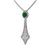 Image 3 : 5.1 ctw Emerald & Diamond Necklace 18K White Gold - REF-340K2Y
