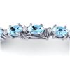 Image 3 : 15.9 ctw Aquamarine & VS/SI Diamond Eternity Bracelet 10k White Gold - REF-161G8W