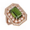 Image 1 : 6.08 ctw Certified Tourmaline & Diamond Victorian Ring 14K Rose Gold - REF-208G8W