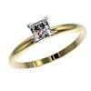 Image 2 : 0.50 ctw Certified VS/SI Quality Princess Diamond Ring 10k Yellow Gold - REF-60A3N