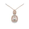 Image 1 : 1.5 ctw Diamond & Pearl Necklace 18K Rose Gold - REF-226F9M