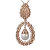 Image 3 : 1.5 ctw Diamond & Pearl Necklace 18K Rose Gold - REF-226F9M