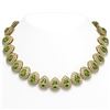 Image 1 : 124.02 ctw Tourmaline & Diamond Victorian Necklace 14K Yellow Gold - REF-3955H5R