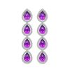 Image 1 : 7.85 ctw Amethyst & Diamond Micro Pave Halo Earrings 10k White Gold - REF-152N8F