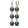 Image 2 : 3 ctw Diamond & Pearl Earrings 18K Yellow Gold - REF-358H9R