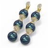 Image 3 : 3 ctw Diamond & Pearl Earrings 18K Yellow Gold - REF-358H9R