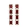 Image 1 : 12.73 ctw Garnet & Diamond Micro Pave Halo Earrings 10k Rose Gold - REF-169F3M