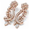 Image 3 : 4.62 ctw Diamond Earrings 18K Rose Gold - REF-554F4M
