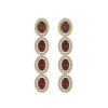 Image 1 : 6.2 ctw Garnet & Diamond Micro Pave Halo Earrings 10k Yellow Gold - REF-143W6H