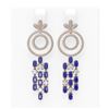 Image 1 : 11.72 ctw Sapphire & Diamond Earrings 18K Rose Gold - REF-525K5Y