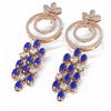 Image 3 : 11.72 ctw Sapphire & Diamond Earrings 18K Rose Gold - REF-525K5Y