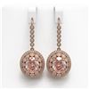 Image 1 : 13.82 ctw Morganite & Diamond Victorian Earrings 14K Rose Gold - REF-579G8W