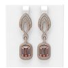 Image 1 : 12.66 ctw Morganite & Diamond Earrings 18K Rose Gold - REF-709A3N