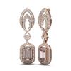 Image 2 : 12.66 ctw Morganite & Diamond Earrings 18K Rose Gold - REF-709A3N