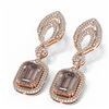 Image 3 : 12.66 ctw Morganite & Diamond Earrings 18K Rose Gold - REF-709A3N