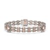Image 1 : 16.85 ctw Morganite & Diamond Bracelet 14K White Gold - REF-324H4R