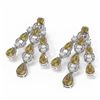 Image 3 : 17.84 ctw Canary Citrine & Diamond Earrings 18K White Gold - REF-368N9F