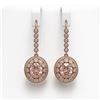 Image 1 : 7.85 ctw Morganite & Diamond Victorian Earrings 14K Rose Gold - REF-317H5R