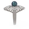 Image 2 : 1.66 ctw Diamond & Pearl Ring 18K White Gold - REF-202X9A