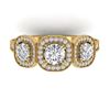 Image 1 : 2.25 ctw Certified VS/SI Diamond 3 Stone Micro Ring 14k Yellow Gold - REF-236F2M