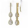 Image 3 : 2.5 ctw Pear Cut Diamond Designer Earrings 18K Yellow Gold - REF-270W8H