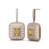 Image 2 : 14.01 ctw Canary Citrine & Diamond Earrings 18K Rose Gold - REF-449M8G