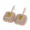 Image 3 : 14.01 ctw Canary Citrine & Diamond Earrings 18K Rose Gold - REF-449M8G