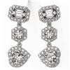 Image 2 : 2.75 ctw Mix Cut Diamonds Designer Earrings 18K White Gold - REF-455H2R