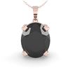 Image 2 : 5.0 ctw Oval Black Diamond Designer Necklace 14k Rose Gold - REF-94R8K